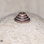Шапочка для бусин "Пирамидка", цвет красная медь, 10х5 мм