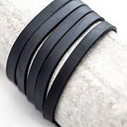 Шнур резиновый, плоский, цвет черный, 6х2 мм