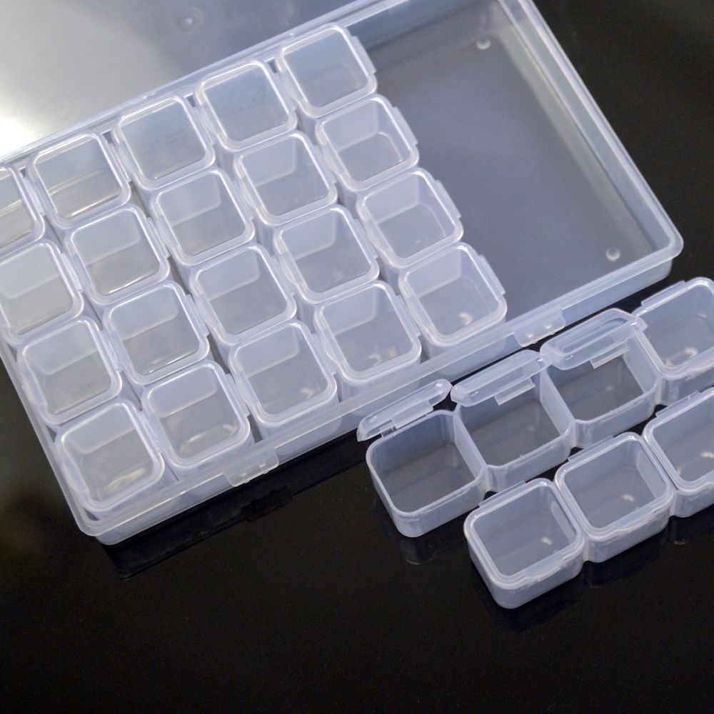 органайзер для бусин и фурнитуры, 28 контейнеров, 17.5x10.8x2.6 см