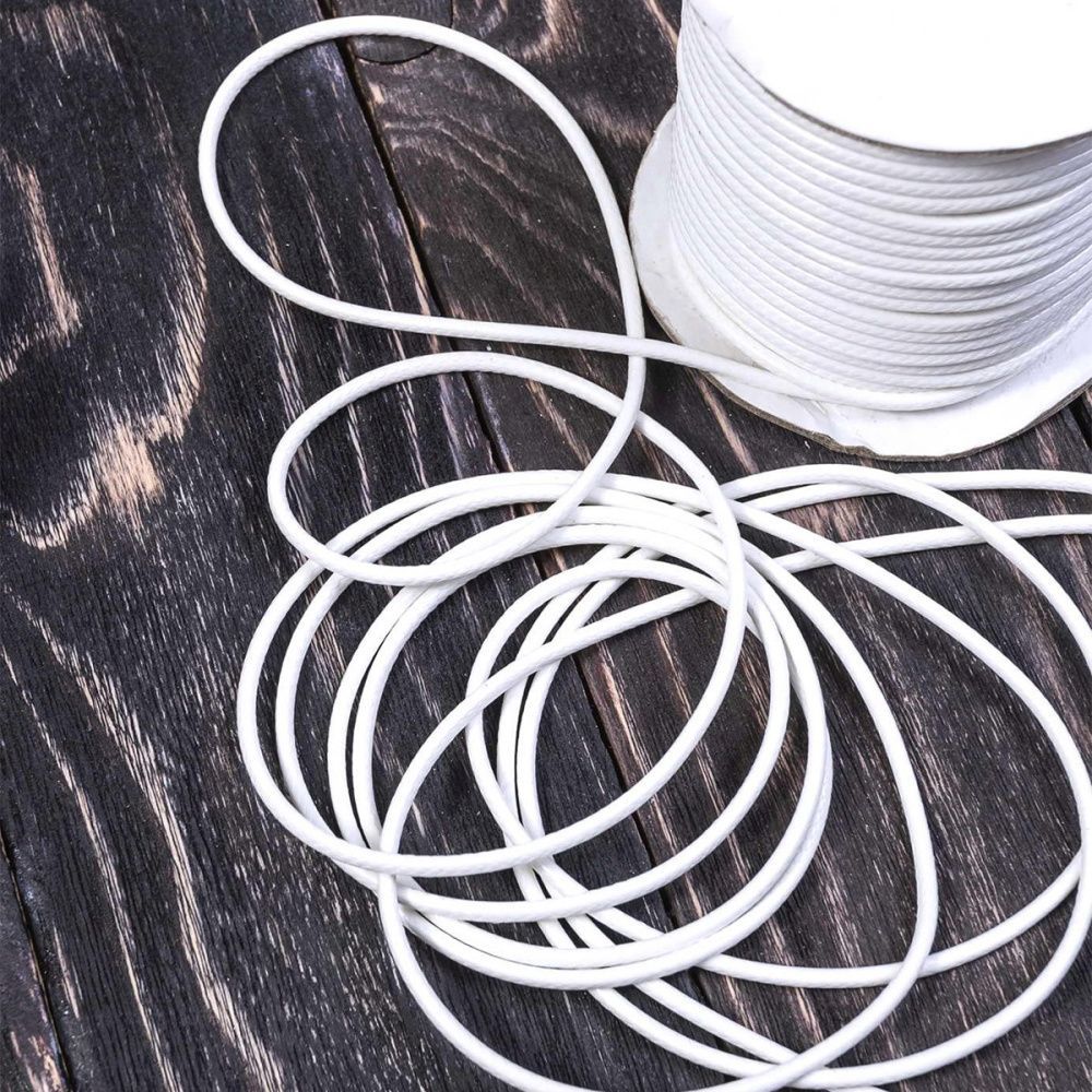 шнур вощеный, цвет белый, 3 мм