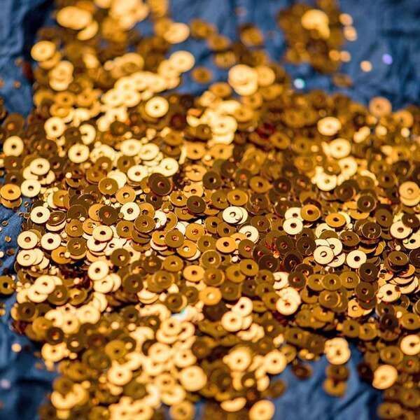 пайетки плоские, красное золото зеркальный, 4 мм