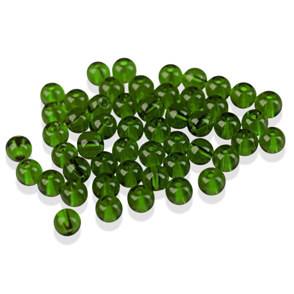 бусина, стекло 4, цвет зеленый, 4 мм (уп 50+/-5 шт)