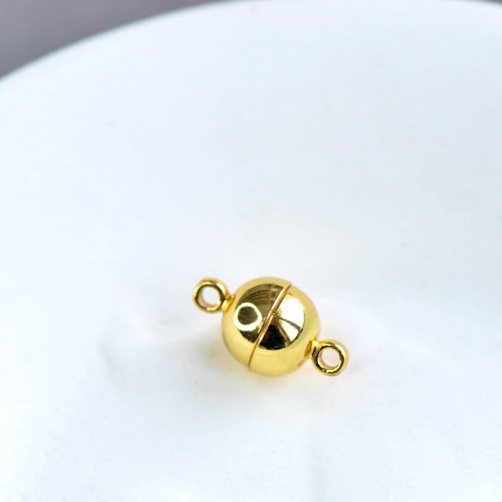 застежка магнитная "шарик", позолота, 14.5x8 мм