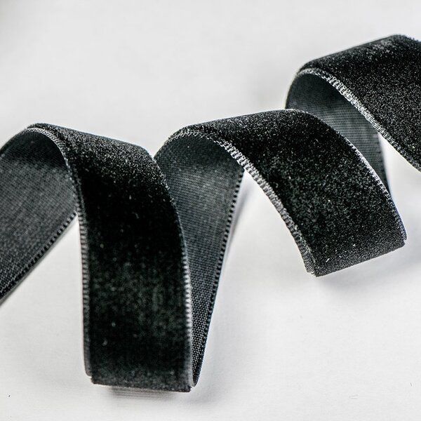 лента, бархат, цвет черный, ширина 15.9 мм ленты