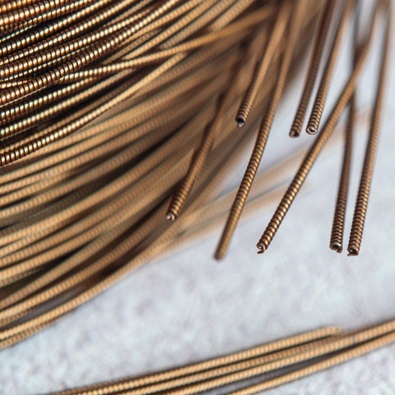 канитель жесткая, цвет состаренная бронза, 1 мм