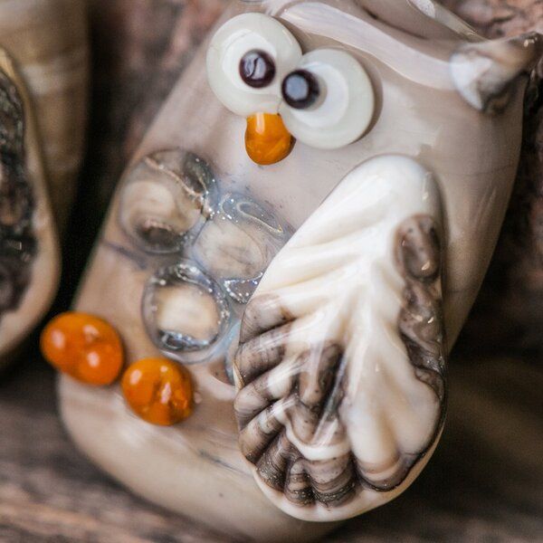 бусина, мурано "филин афанасий", фигурная, 25х17 мм