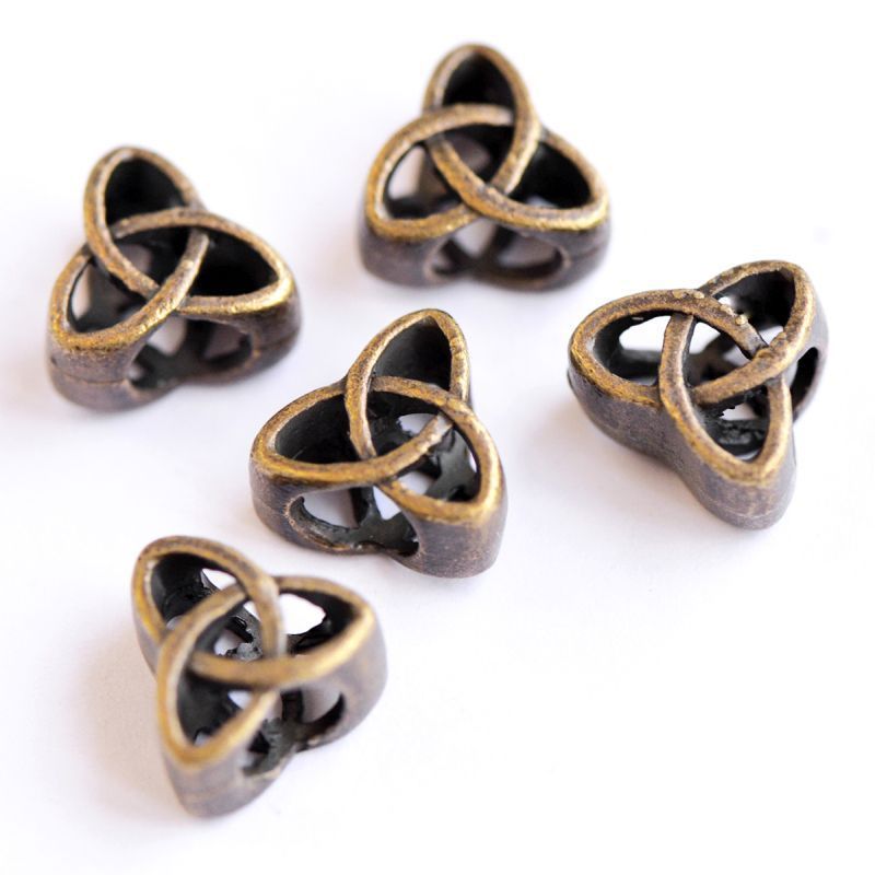 ес бусина, металл "один", цвет античная бронза, 11.5х11х7 мм