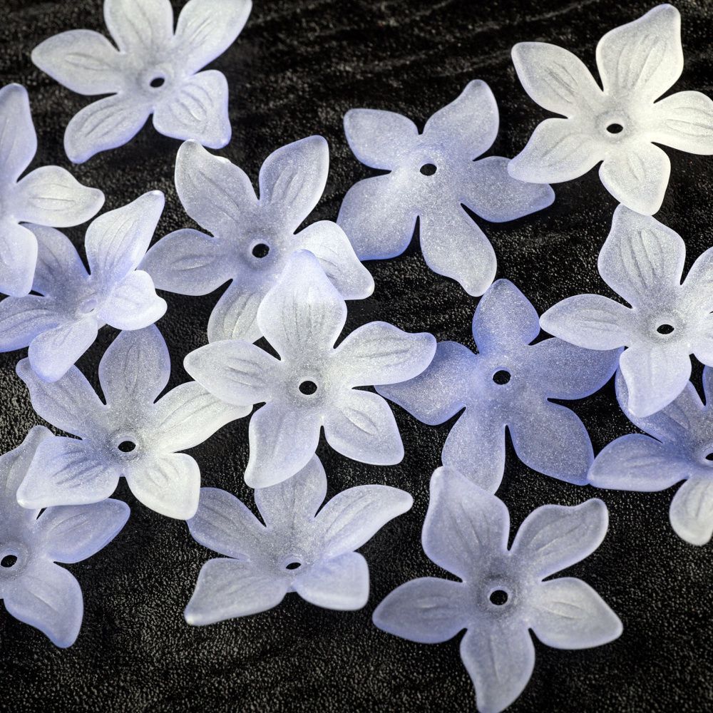 бусина, акрил "оксалис", матовая, цвет сиреневый, 24x25.5x5.5 мм