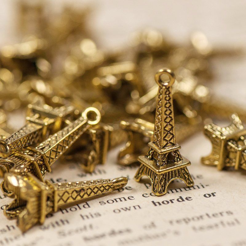 подвеска металлическая "эйфелева башня", цвет античное золото, 24х8х7 мм
