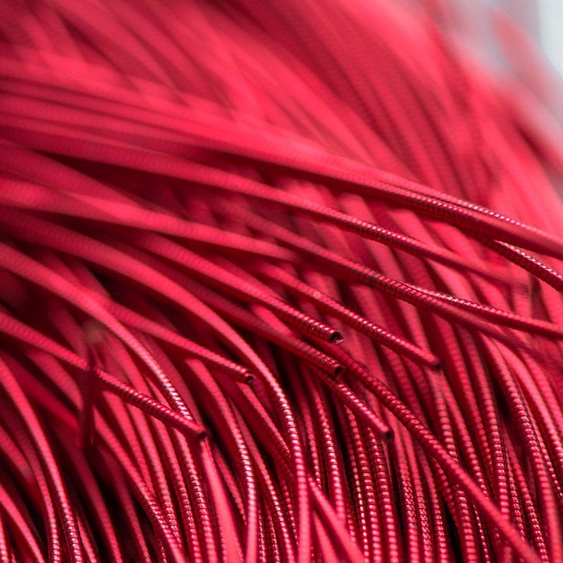 канитель жесткая, цвет красный, 1 мм