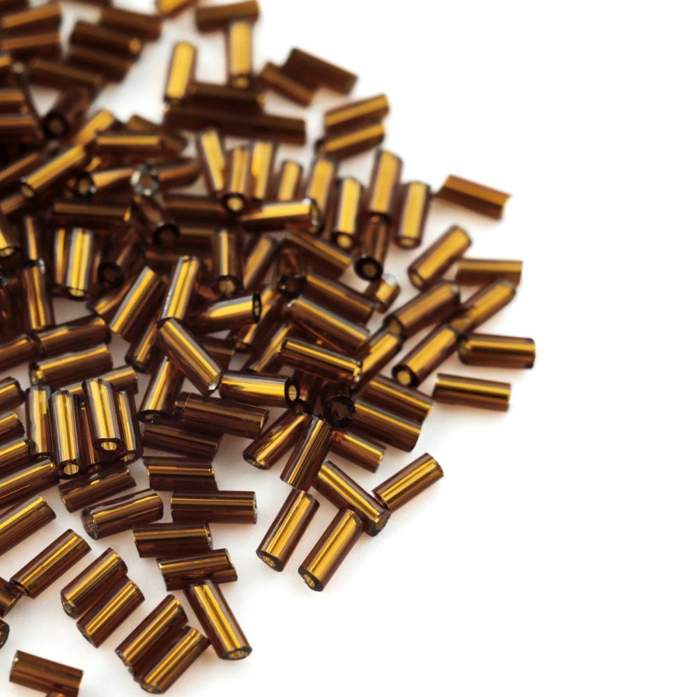 бисер "радуга", рубка, цвет коньячный/серебрение (уп 7 г)