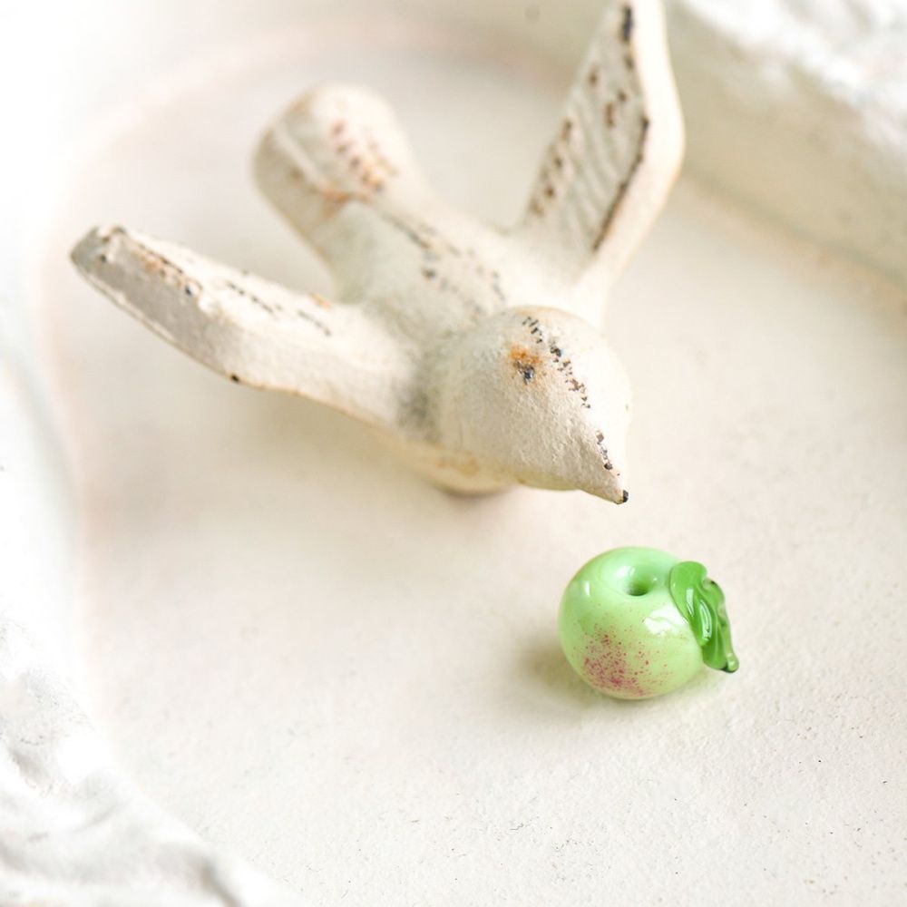 бусина, мурано "яблоко", зеленый, 15х14 мм