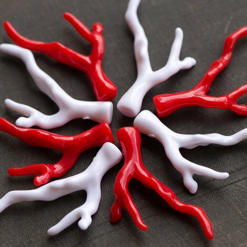 подвеска акриловая "коралл", цветовой микс, 48x34x8-10 мм