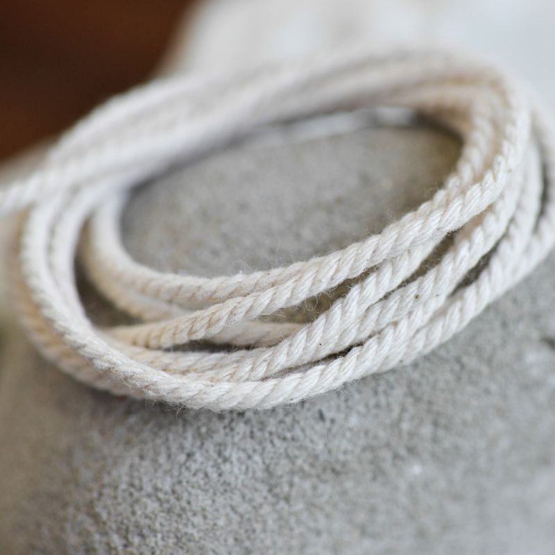 шнур витой из хлопка для макраме, цвет айвори, 2 мм