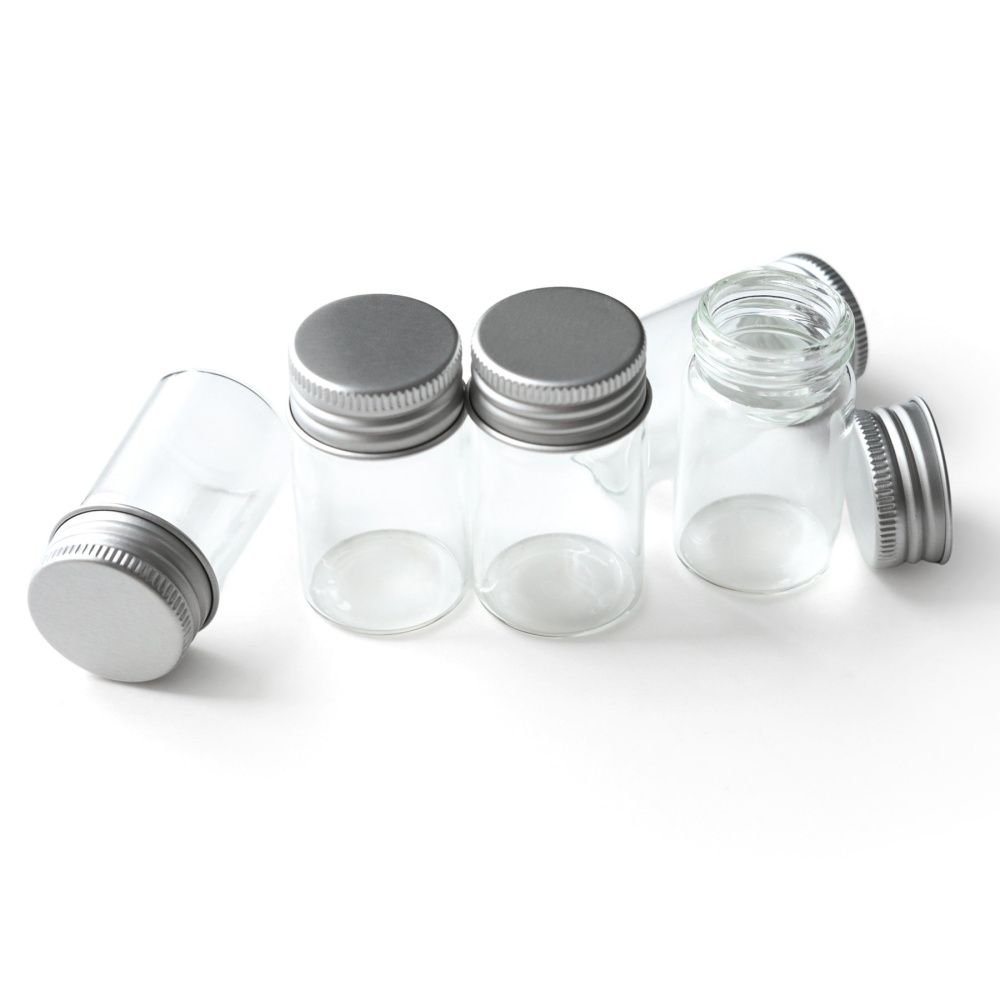 бутылочка с алюминиевой крышкой, прозрачная, 50x30 мм