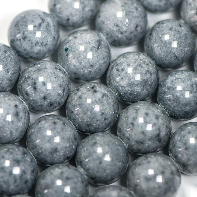 бусина имитация нефрита 12, цвет серый, колорир., 12 мм