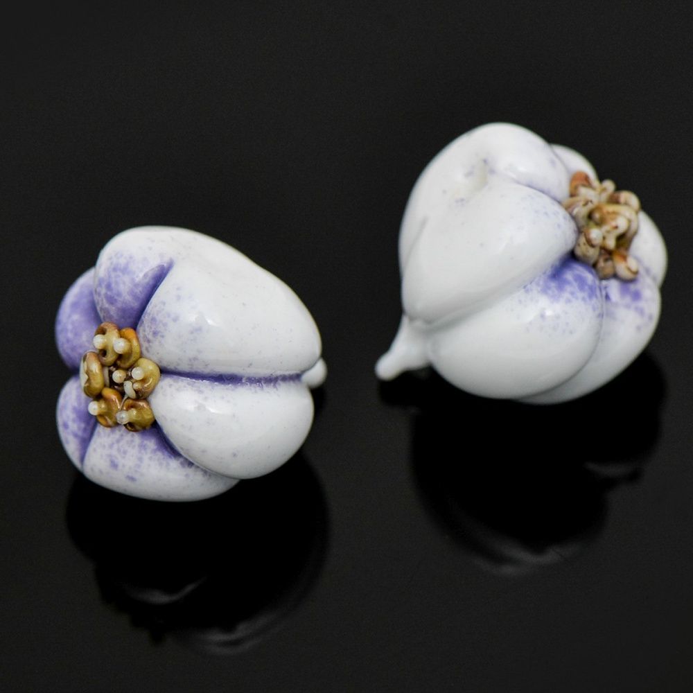 бусина, мурано "чеснок мелкий", белый, 15х14 мм