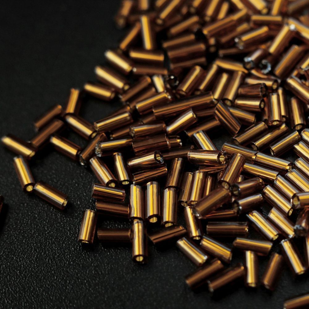 бисер "радуга", рубка, цвет коньячный/серебрение (уп 7 г)