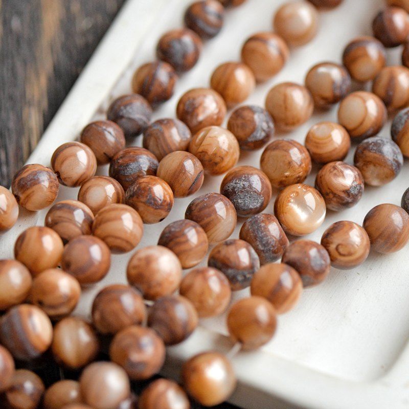 бусина из ракушки, "сишелл", цвет коричневый, 10 мм