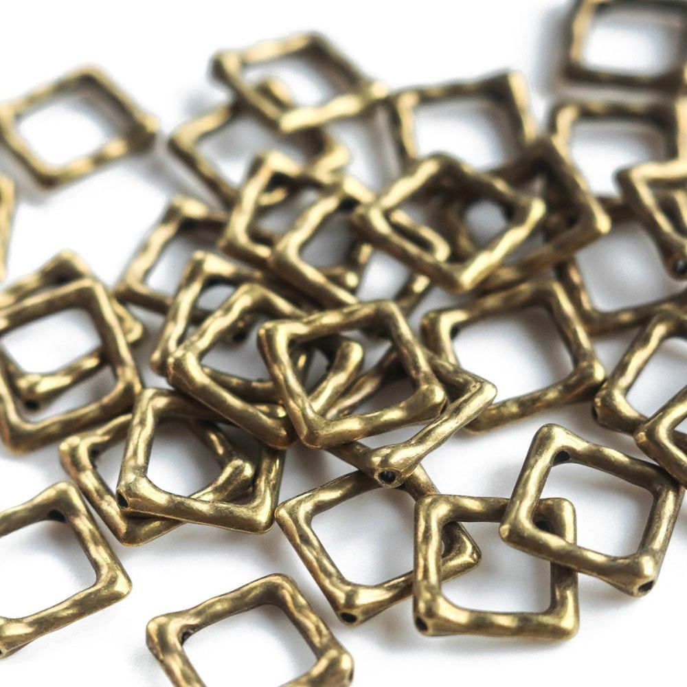 рамка для бусин "тетрагон", цвет античная бронза, 16x16x2 мм