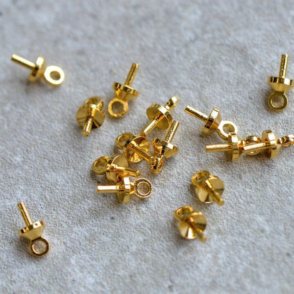 бейл "гвоздик", позолота, 8x4 мм