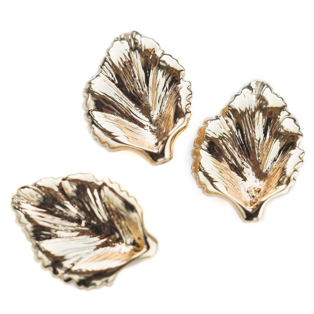 подвеска металл "лепесток", позолота, 17x12x3 мм