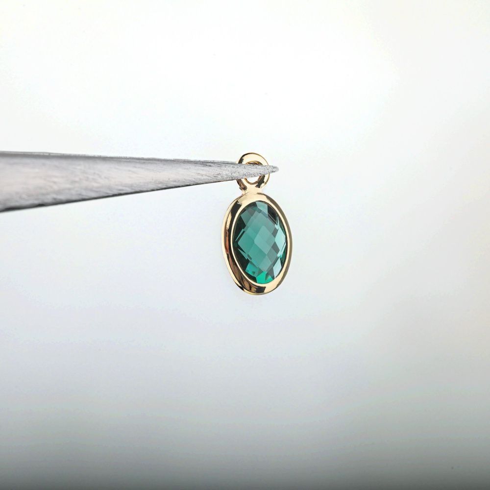 подвеска металл "сакура", позолота/прозрачный, 14.5x12x3 мм