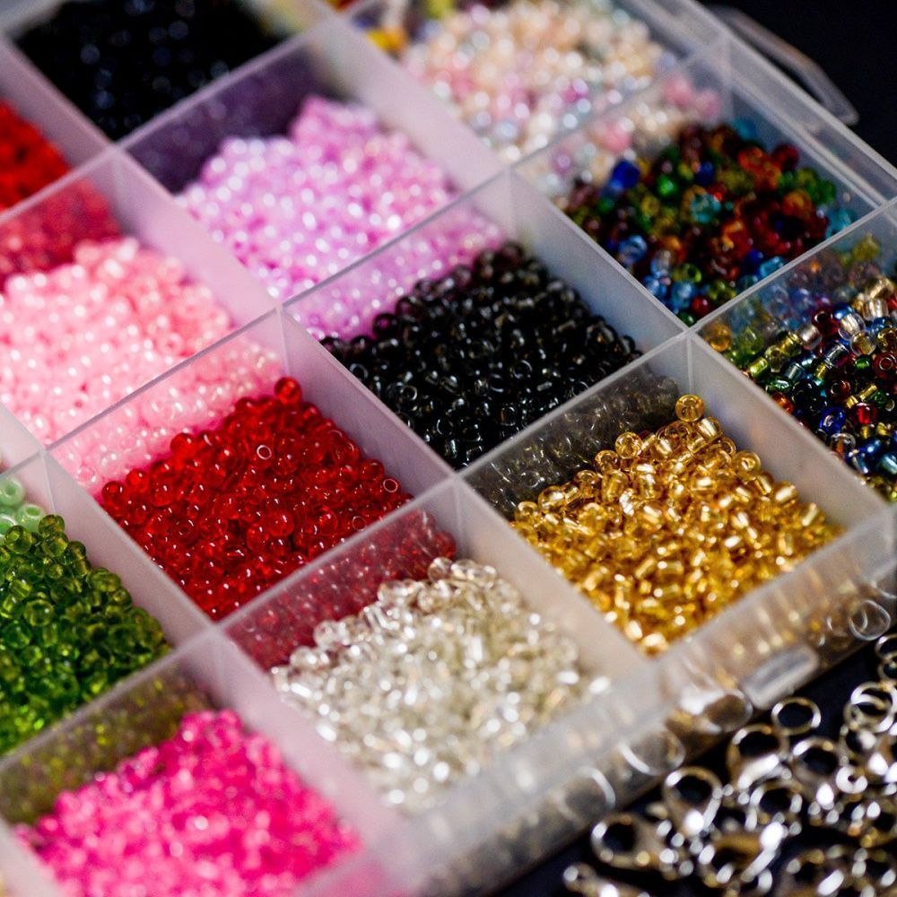 набор бисера и фурнитуры "летние каникулы", в органайзере, 24 цвета