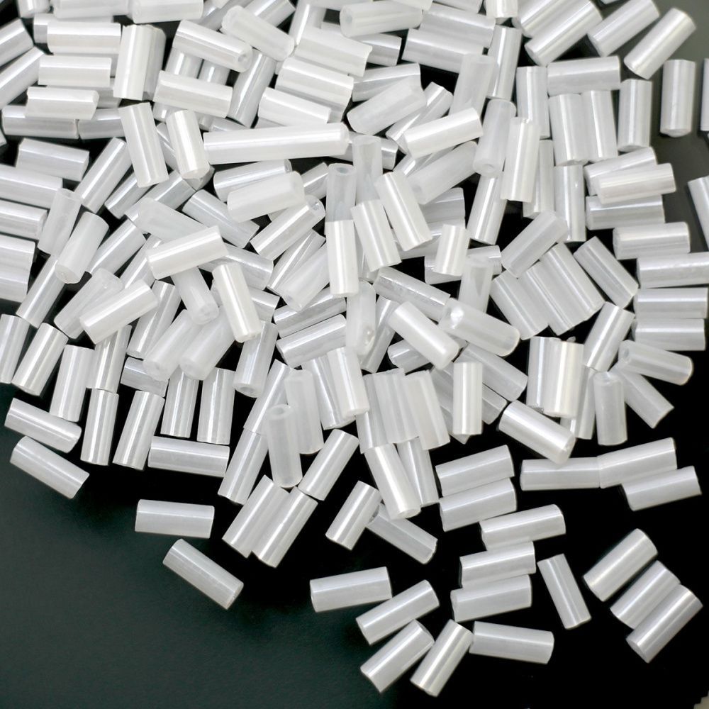 бисер "радуга", стеклярус, цвет перламутровый  белый цейлон (уп 7 г)