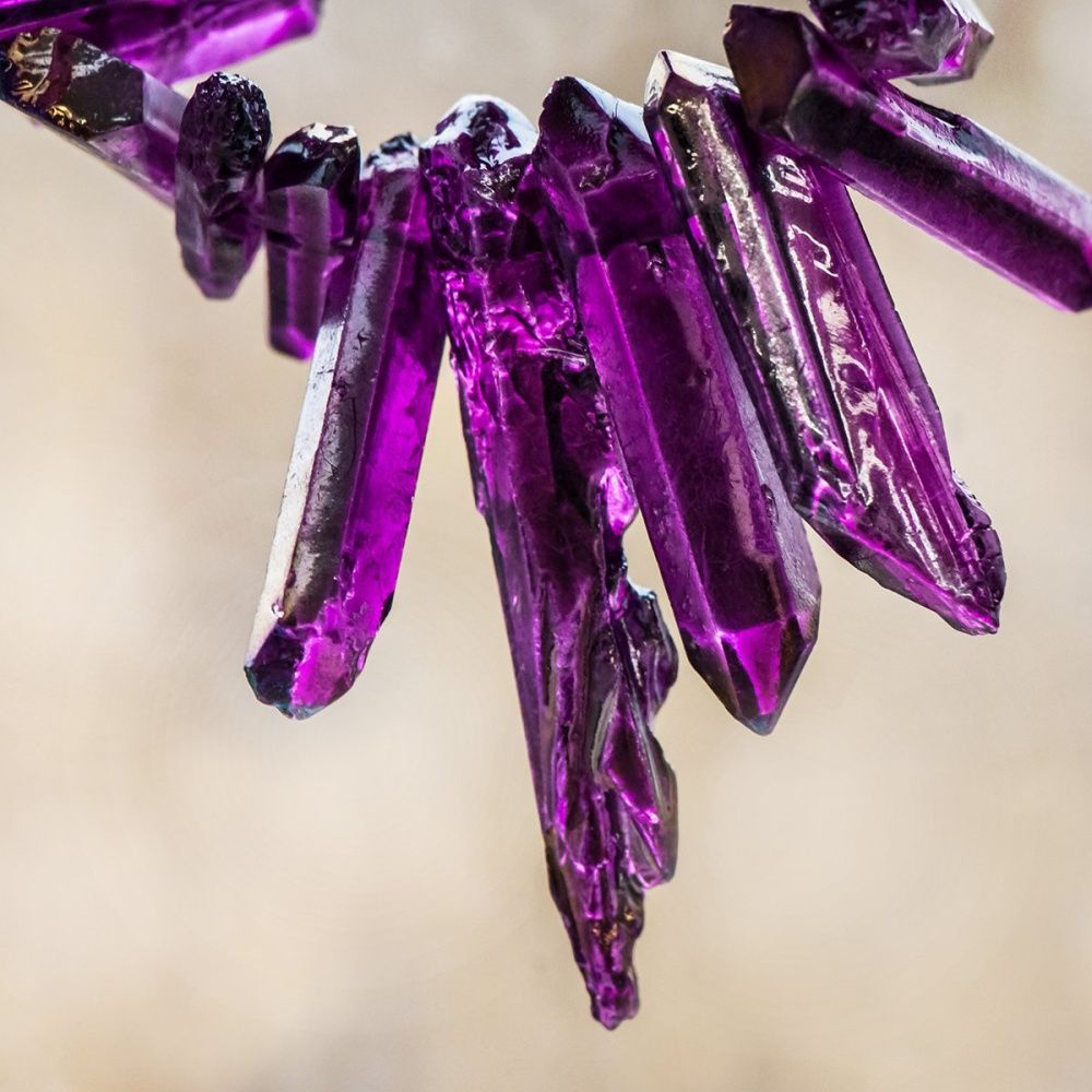 бусина горный хрусталь, осколки, цвет фиолетовый радужный, 4-10x4-6x2-4 мм (уп.20 г)