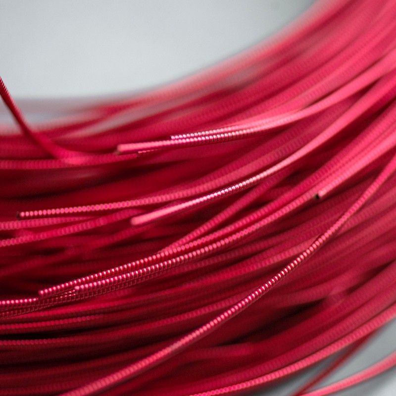 канитель жесткая, цвет красный, 1 мм