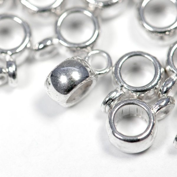 бейл "бочонок", цвет серебро, 9x6x4 мм