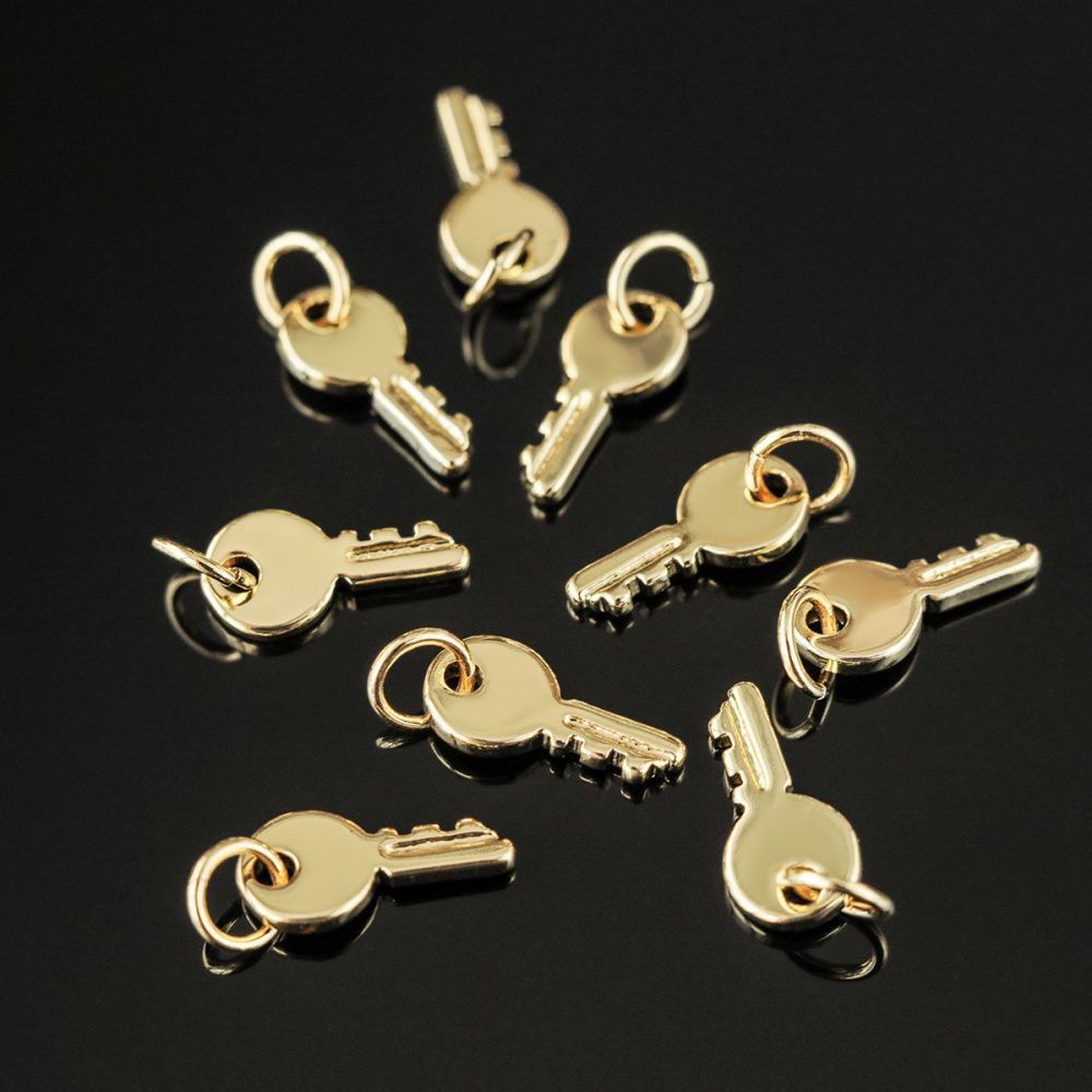 подвеска металл "ключ", позолота, 12x6x1 мм