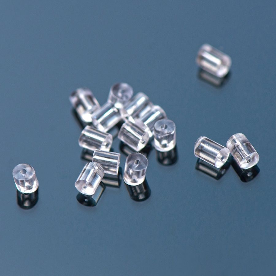 фиксаторы для сережек силиконовые, трубочка, 3x3 мм (уп 70+/-7 пар)