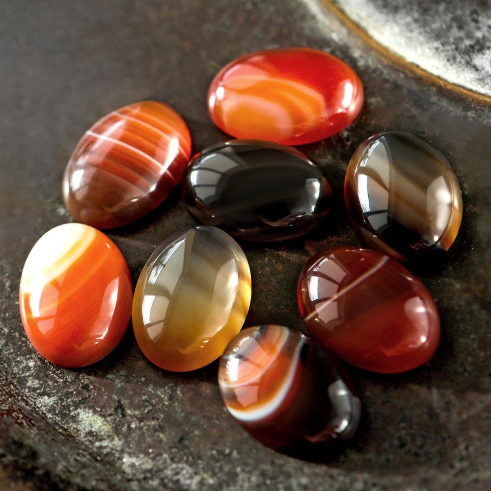 кабошон агат овальный, цвет терракотовый, 18x13x7.5 мм