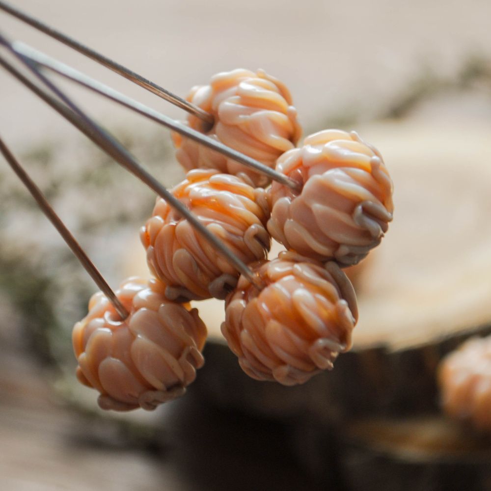 бусина, мурано "клевер", карамельный, 22х15 мм