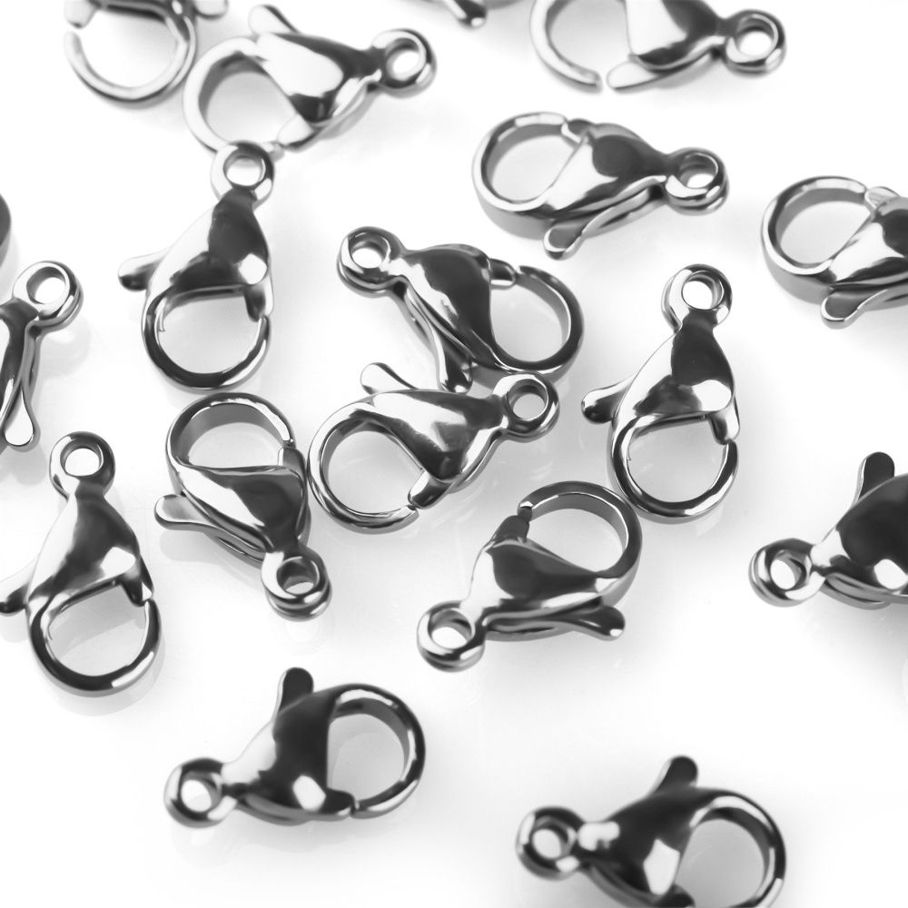 замочек-лобстер, 304 stainless steel, цвет стальной, 11x6.5-7x3.5 мм