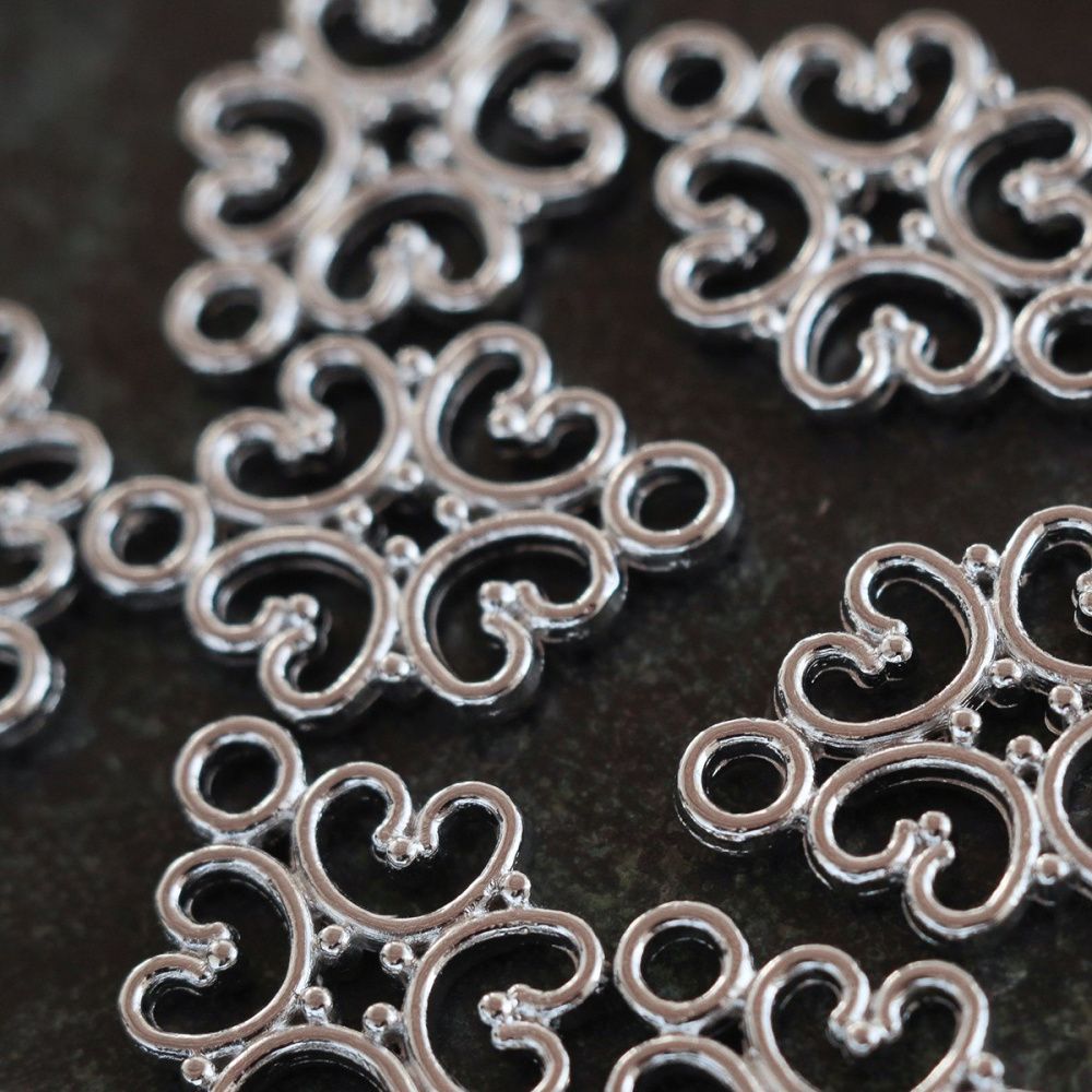 коннектор "кризанта", цвет платина, 18x13x1 мм