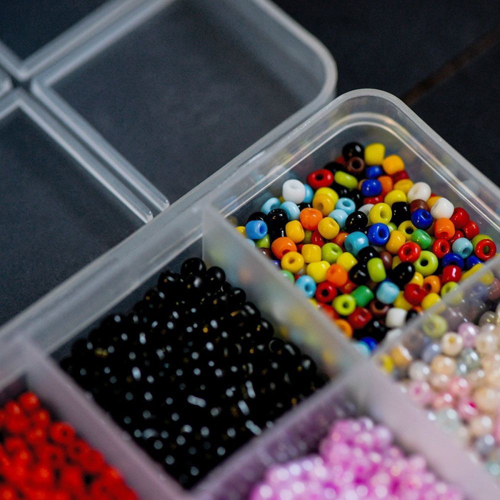 набор бисера и фурнитуры "летние каникулы", в органайзере, 24 цвета