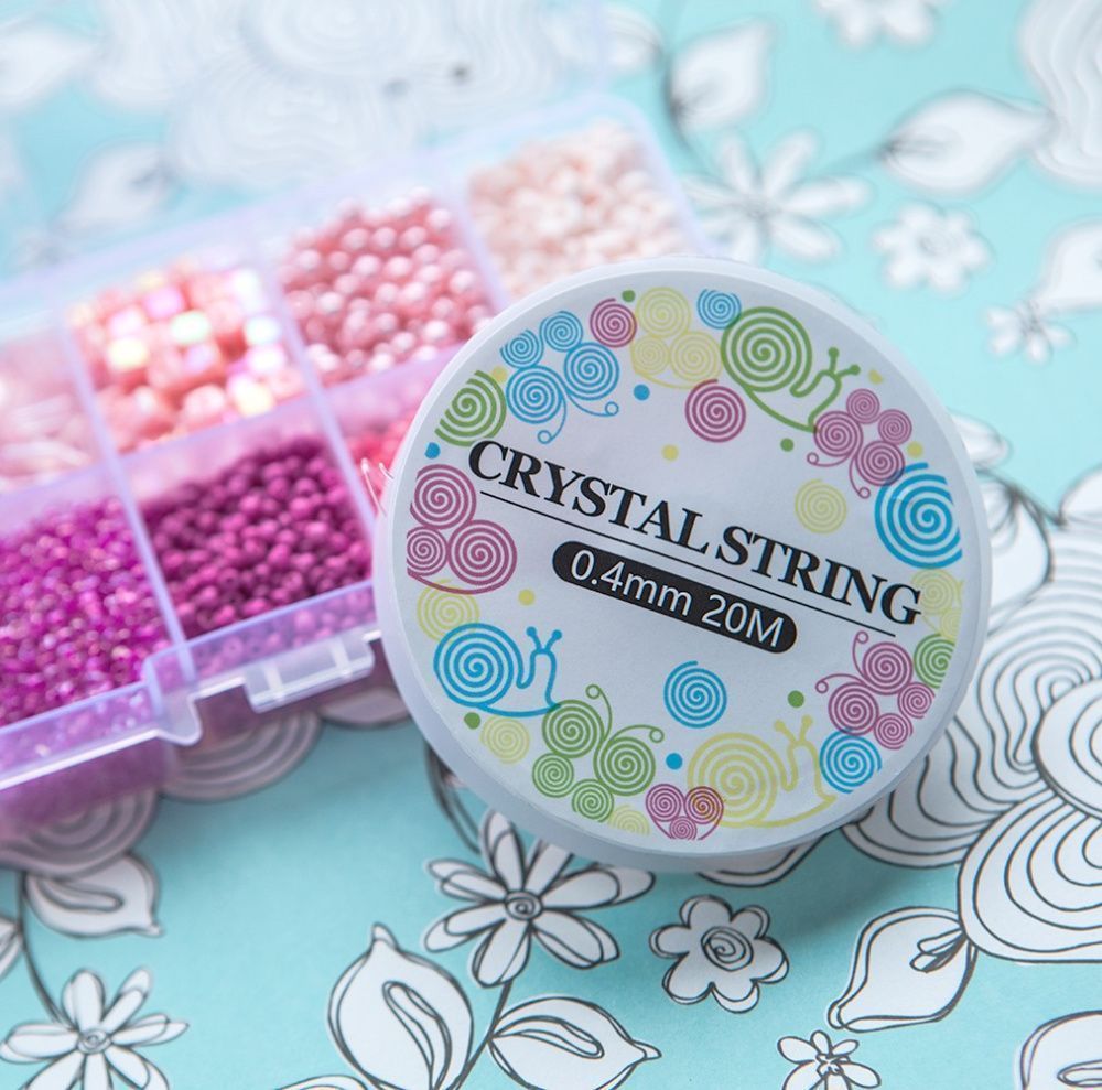 набор бисера и бусин "розовый фламинго" для рукоделия/бисероплетения/детского творчества