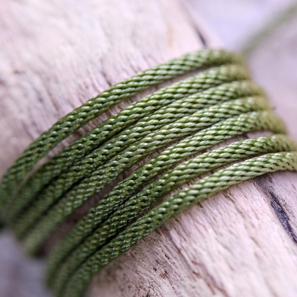 шнур, полиэстер, круглый, цвет оливковый, 2 мм  