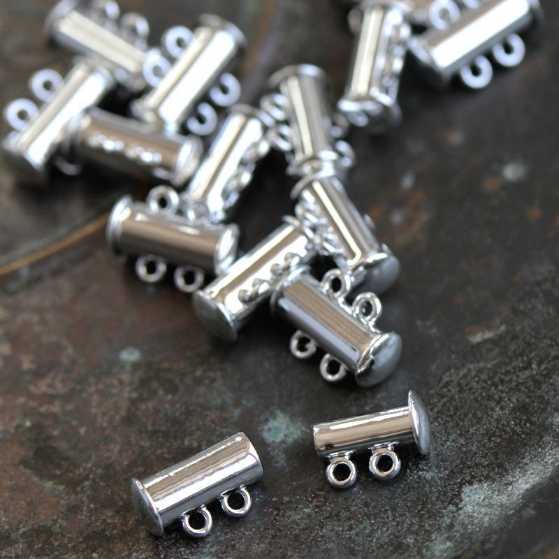 застежка "слайдер" многорядная, цвет платина, 15х11.5х6 мм