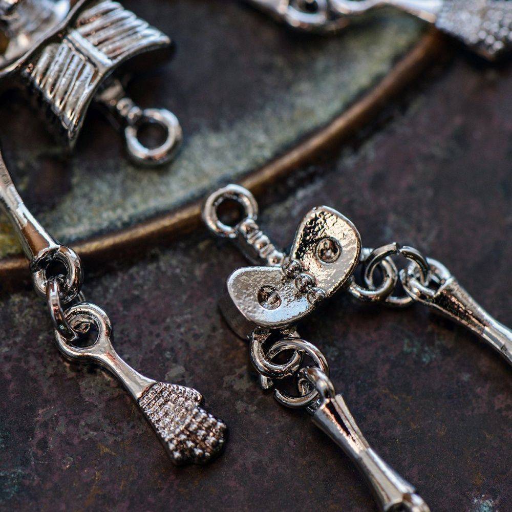 подвеска металлическая "скелетон", цвет платина, 83x11-17 мм, 1 комплект