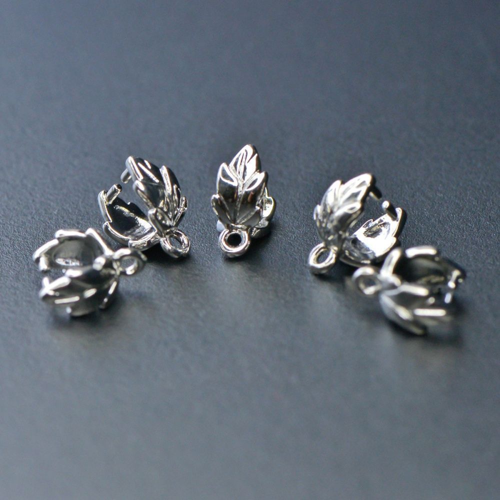 бейл "листок", цвет платина, 9x7x4.5 мм