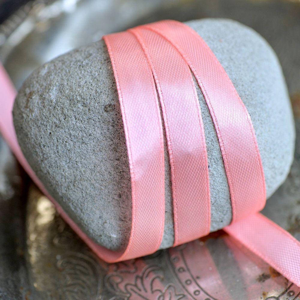 лента, атлас, цвет розовый, ширина 10 мм ленты