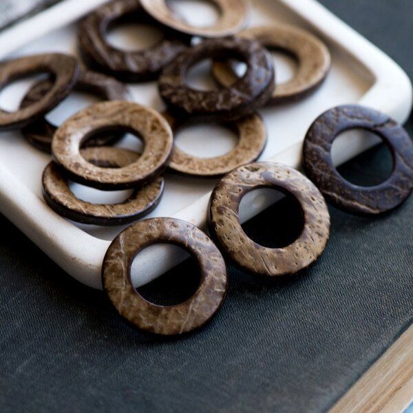 кольцо из кокоса "ринг", цвет коричневый, 32х3-6.5 мм