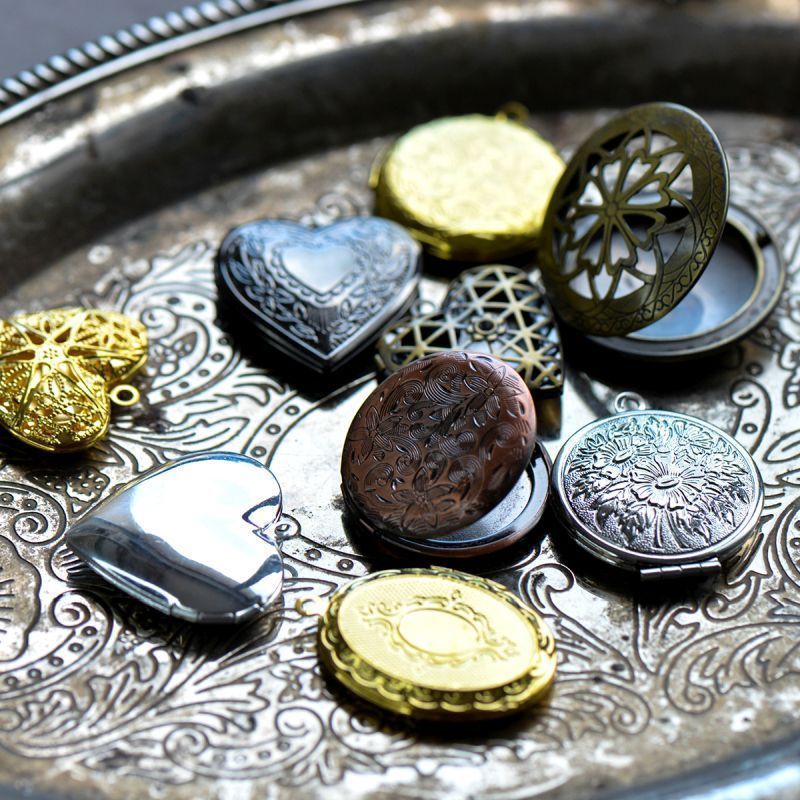 микс металлический из подвесок "медальон", цветовой и размерный микс (шт)