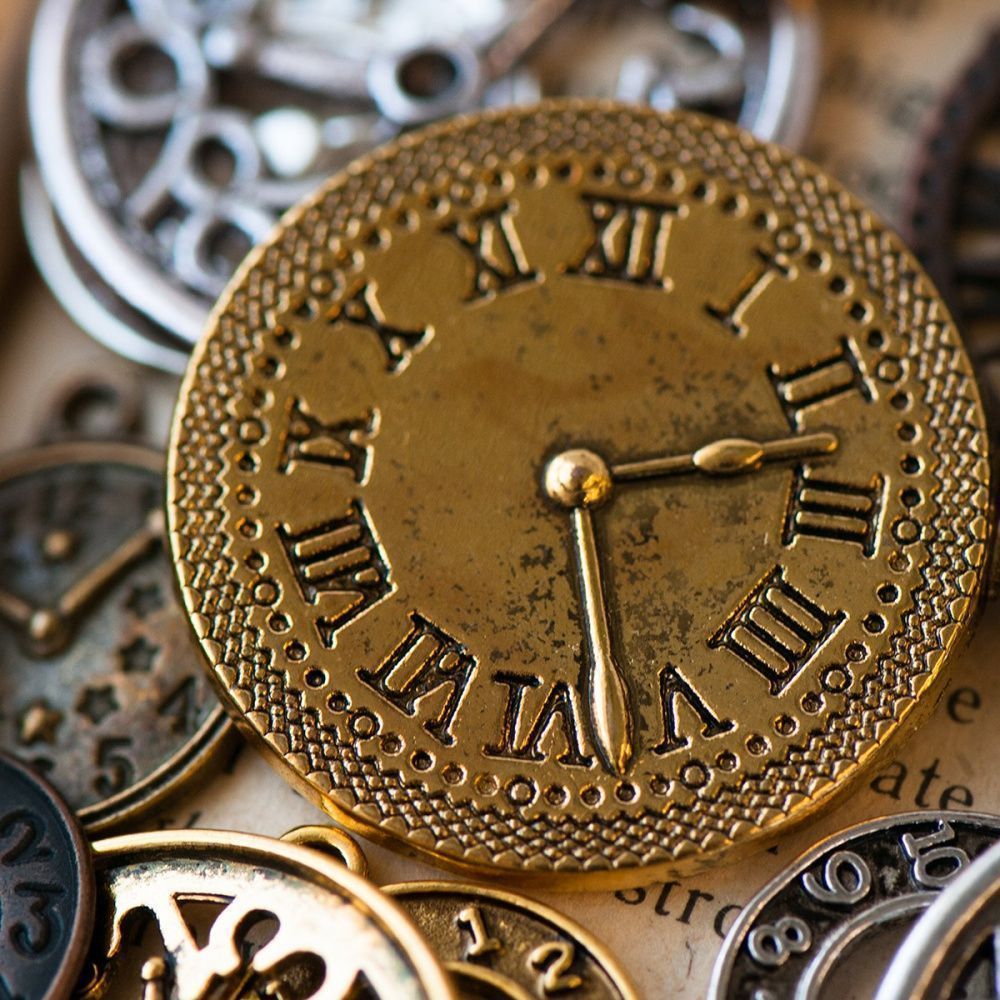 микс металлический из подвесок "часы", цветовой и размерный микс (уп 20 г)