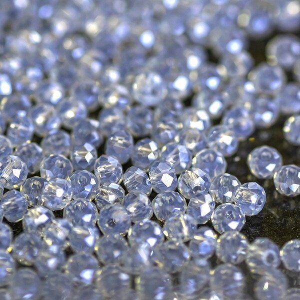 бусина, стекло абакус 2,5, граненая, цвет стальной радужный, 2.5х2 мм (уп 85+/-10 шт)