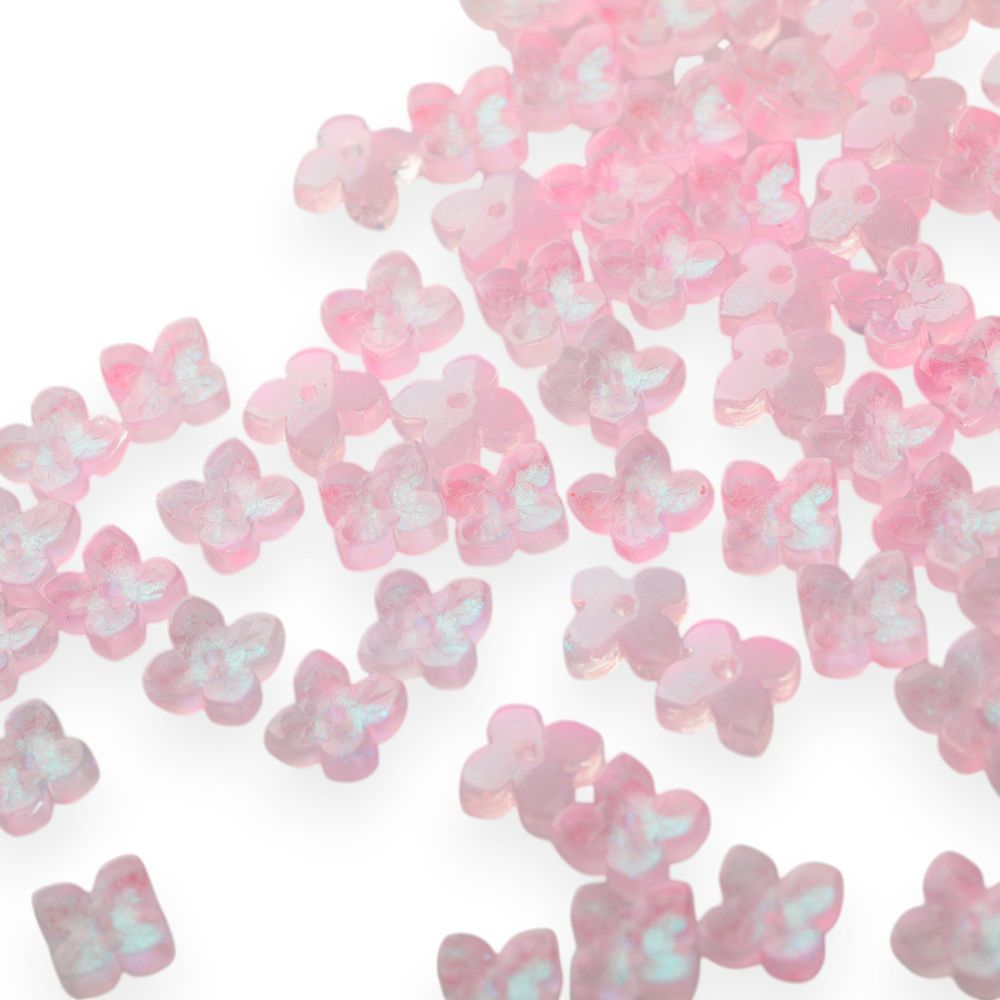 бусина "вероника", стекло, цвет св.розовый, 10x10x3.5 мм